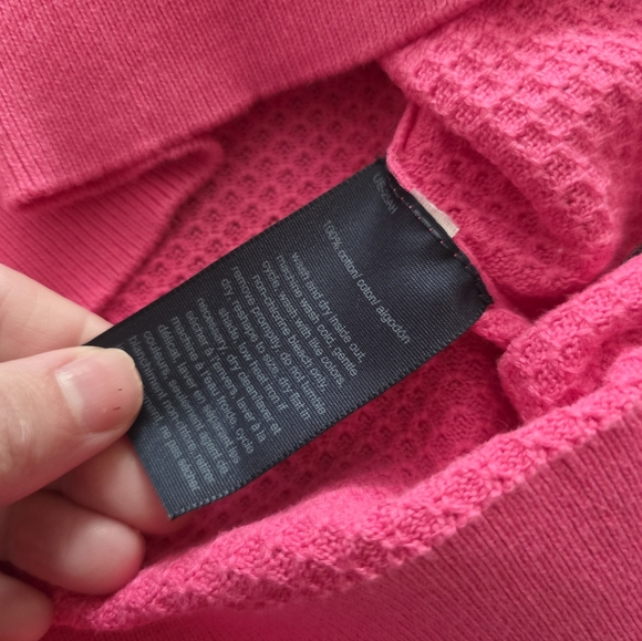 Tommy Hilfiger Waffleknit Sweater Vneck Collared Womens M Cotton Pink - Picture 7 of 8